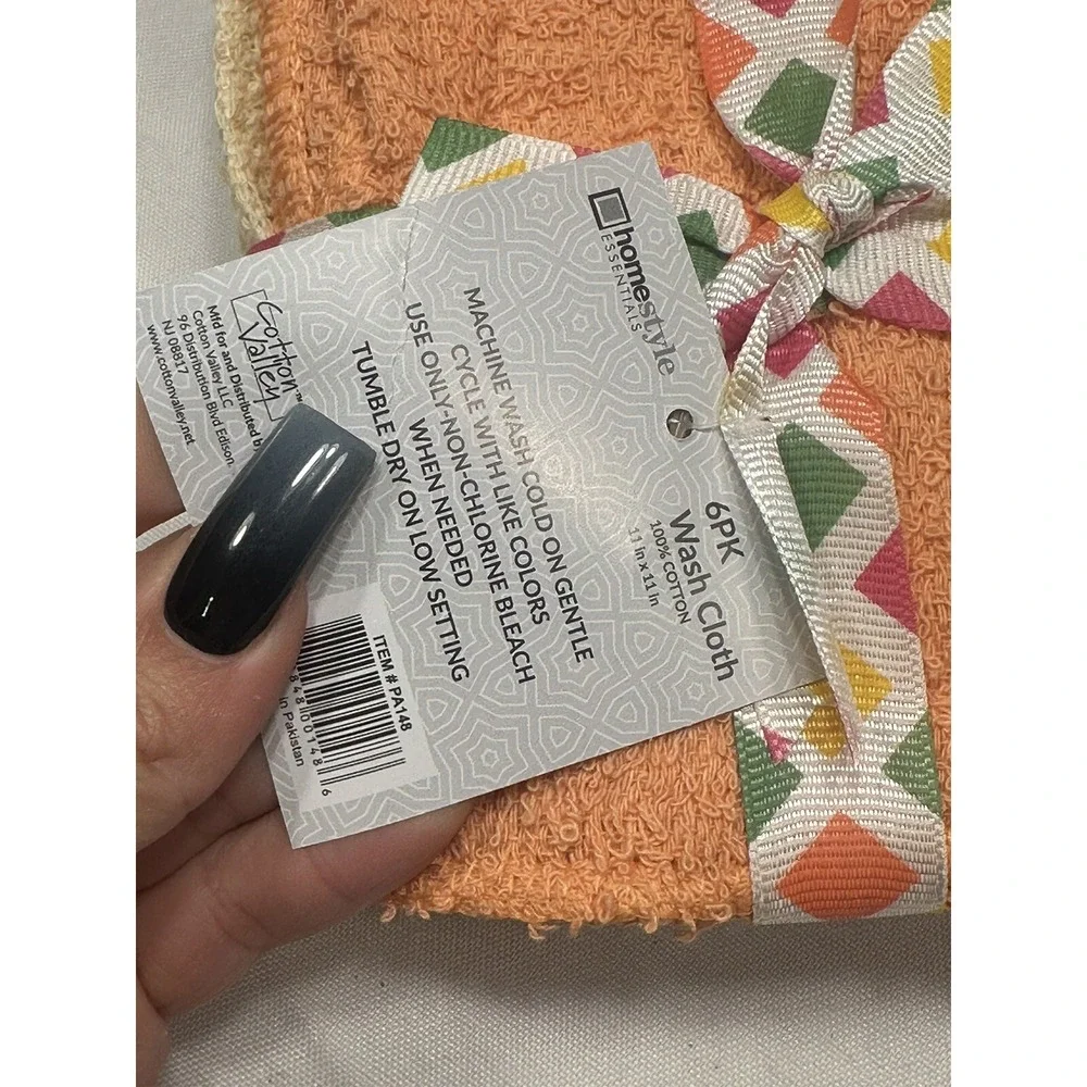 home‎ style essentials 6 PACK WASH CLOTH 11X11 inch 100% cotton